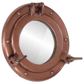 Espejo de ojo de buey de pared aluminio y vidrio Ø23 cm