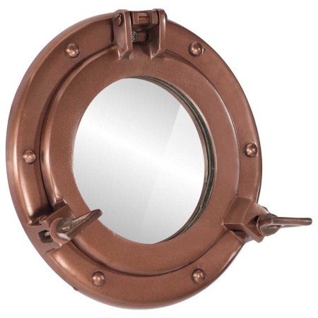 Espejo de ojo de buey de pared aluminio y vidrio Ø23 cm
