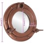 Espejo de ojo de buey de pared aluminio y vidrio Ø23 cm