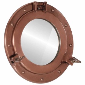 Espejo de ojo de buey de pared aluminio y vidrio Ø30 cm