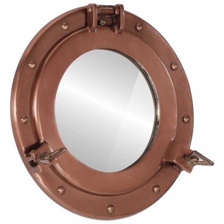 Espejo de ojo de buey de pared aluminio y vidrio Ø30 cm