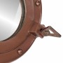 Espejo de ojo de buey de pared aluminio y vidrio Ø30 cm