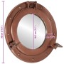 Espejo de ojo de buey de pared aluminio y vidrio Ø30 cm