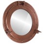 Espejo de ojo de buey de pared aluminio y vidrio Ø38 cm