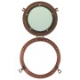 Espejo de ojo de buey de pared aluminio y vidrio Ø38 cm