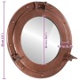 Espejo de ojo de buey de pared aluminio y vidrio Ø38 cm