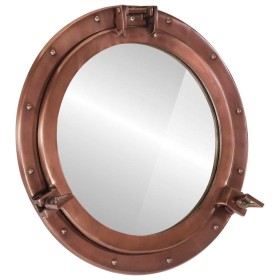 Espejo de ojo de buey de pared aluminio y vidrio Ø50 cm