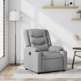 Sillón reclinable de tela gris claro Sillón reclinable de tela gris claro