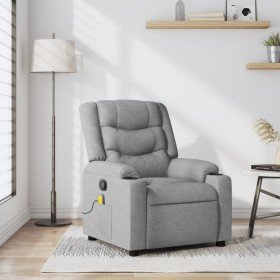 Sillón reclinable de masaje de tela gris claro Sillón reclinable de masaje de tela gris claro