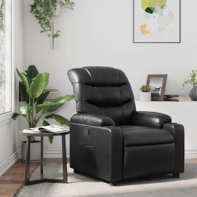 Sillón reclinable de cuero sintético negro Sillón reclinable de cuero sintético negro