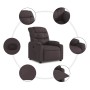 Sillón reclinable de tela marrón oscuro