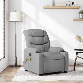 Sillón reclinable de masaje de tela gris claro Sillón reclinable de masaje de tela gris claro