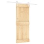 Puerta corredera con herrajes madera maciza de pino 80x210 cm de vidaXL, Puertas - Ref: Foro24-3203216, Precio: 173,34 €, Des...