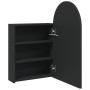 Mueble de baño con espejo arqueado y luz LED negro 42x13x70 cm