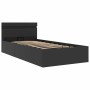 Cama canapé hidráulica con LED sin colchón negra 90x200 cm