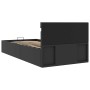 Cama canapé hidráulica con LED sin colchón negra 90x200 cm