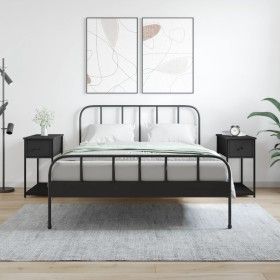 Nightstands 2 pcs black engineered wood 30x60x60 cm by vidaXL, Nightstands - Ref: Foro24-826054, Price: 80,11 €, Discount: %
