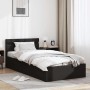 Cama hidráulica almacenaje LED sin colchón negro 100x200 cm