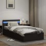 Cama hidráulica almacenaje LED sin colchón negro 100x200 cm