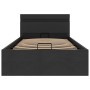Cama hidráulica almacenaje LED sin colchón negro 100x200 cm