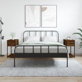 Mesitas noche 2 uds madera ingeniería marrón roble 30x60x60 cm de vidaXL, Mesitas de noche - Ref: Foro24-826062, Precio: 64,8...
