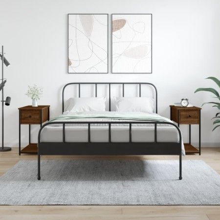 Nachttische 2 Stück Ingenieurholz braun Eiche 30x60x60 cm von vidaXL, Nachttische - Ref: Foro24-826062, Preis: 64,81 €, Rabat...