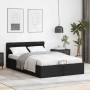 Cama hidráulica almacenaje LED sin colchón negro 120x200 cm