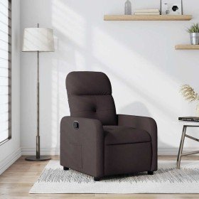 Sillón reclinable de tela marrón oscuro Sillón reclinable de tela marrón oscuro