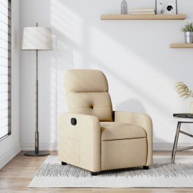 Sillón reclinable de tela crema en Sillones | Comprar online en Foro24