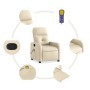Sillón de masaje reclinable de tela crema