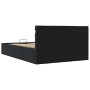 Cama hidráulica almacenaje LED sin colchón negro 140x200 cm