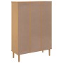 Estantería SENJA aspecto ratán madera pino marrón 90x35x130 cm