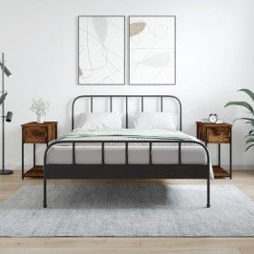 Nachttische 2 Stück, Holzwerkstoff, geräucherte Eiche, 30 x 60 x 60 cm von vidaXL, Nachttische - Ref: Foro24-826058, Preis: 4...