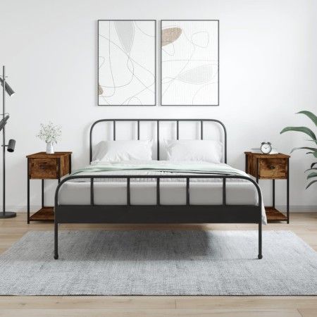 Nachttische 2 Stück, Holzwerkstoff, geräucherte Eiche, 30 x 60 x 60 cm von vidaXL, Nachttische - Ref: Foro24-826058, Preis: 4...