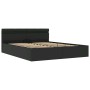 Cama hidráulica almacenaje LED sin colchón negro 160x200 cm
