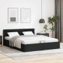 Cama hidráulica almacenaje LED sin colchón negro 160x200 cm