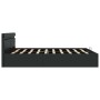 Cama hidráulica almacenaje LED sin colchón negro 160x200 cm