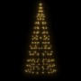Árbol de Navidad en asta de bandera 200 LED blanco cálido 180cm