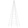 Árbol de Navidad en asta de bandera 200 LED blanco cálido 180cm
