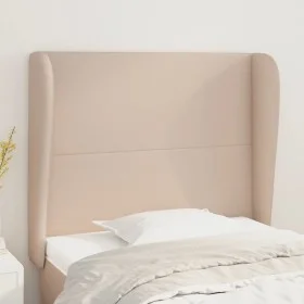 Headboard with ears cappuccino synthetic leather 103x23x118/128 cm by vidaXL, Headboards and footboards - Ref: Foro24-3117765...