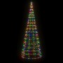 Árbol de Navidad en asta de bandera 550 LED colores 300 cm