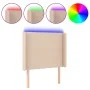 Headboard with LED cappuccino synthetic leather 103x16x118/128cm by vidaXL, Headboards and footboards - Ref: Foro24-3123857, ...
