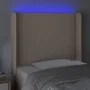 Headboard with LED cappuccino synthetic leather 103x16x118/128cm by vidaXL, Headboards and footboards - Ref: Foro24-3123857, ...