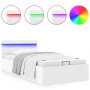 Cama canapé hidráulica con LED sin colchón blanco 90x200 cm