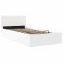 Cama canapé hidráulica con LED sin colchón blanco 90x200 cm