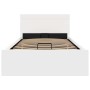 Cama canapé hidráulica con LED sin colchón blanco 90x200 cm