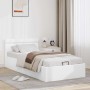 Cama canapé hidráulica con LED sin colchón blanco 100x200 cm