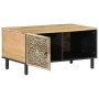 Mesa de centro de madera maciza de mango 80x50x40 cm