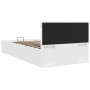 Cama canapé hidráulica con LED sin colchón blanco 100x200 cm