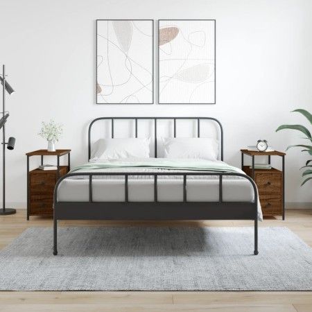 Nachttische, 2 Stück, Eichenbraun, Holzwerkstoff, 30 x 60 x 60 cm von vidaXL, Nachttische - Ref: Foro24-826072, Preis: 90,52 ...